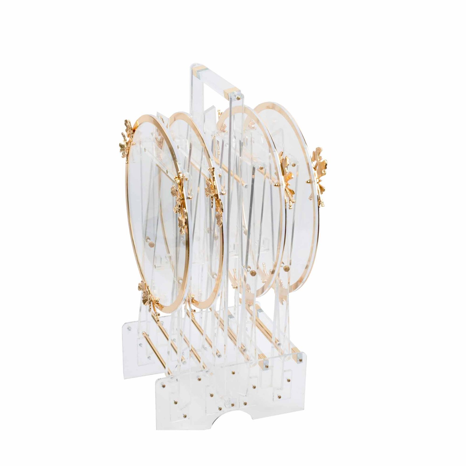 4PCS TABLE SET BUTTERFLY ROUND BORDER GOLD