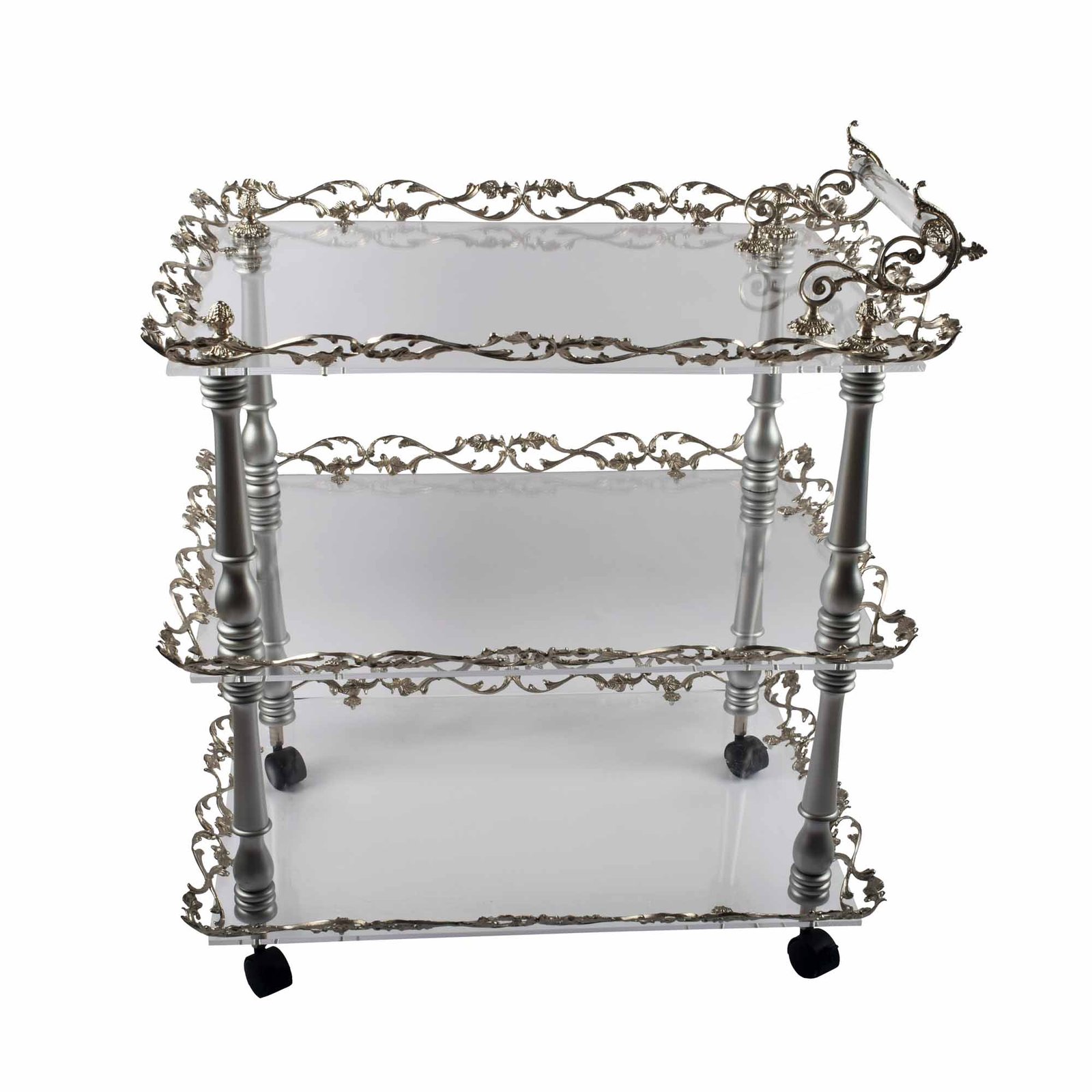 Acrylic Trolly Clear S Model Silver