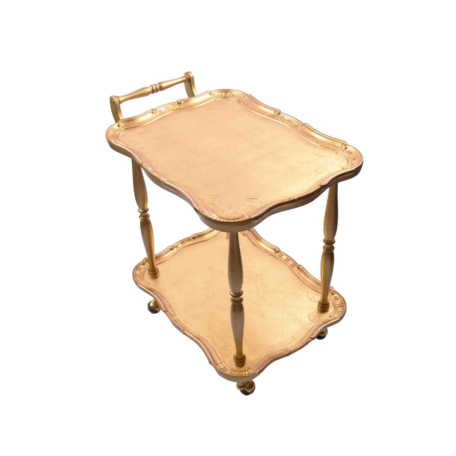 Wooden Italy Trolly Gold Color