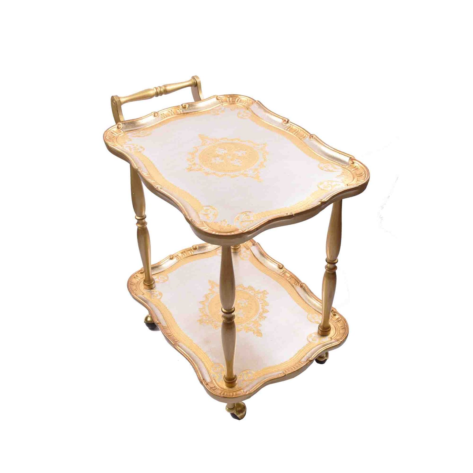 Wooden Italy Trolly Gold Silver Color